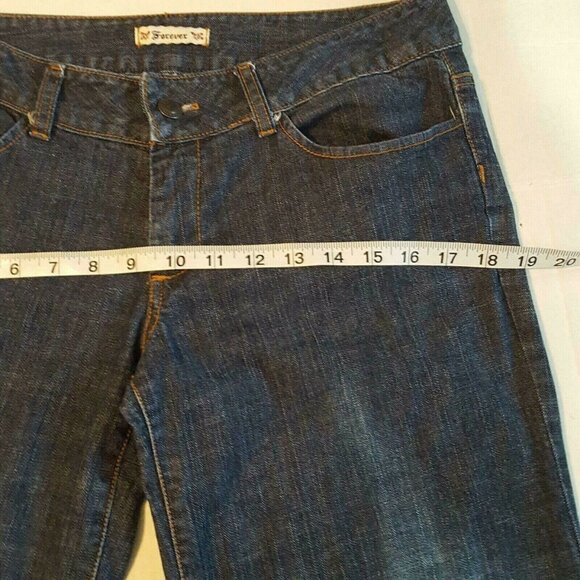 Forever Jeans Women’s Size 32/32 Wide Leg Dark Wash Stretch Mid Rise Zip Fly - Picture 6 of 11